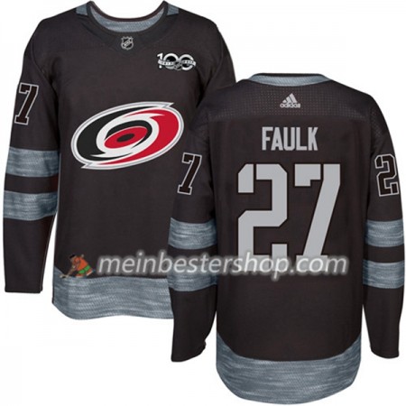 Carolina Hurricanes Justin Faulk 27 1917-2017 100th Anniversary Adidas Schwarz Trikot Authentic - Herren